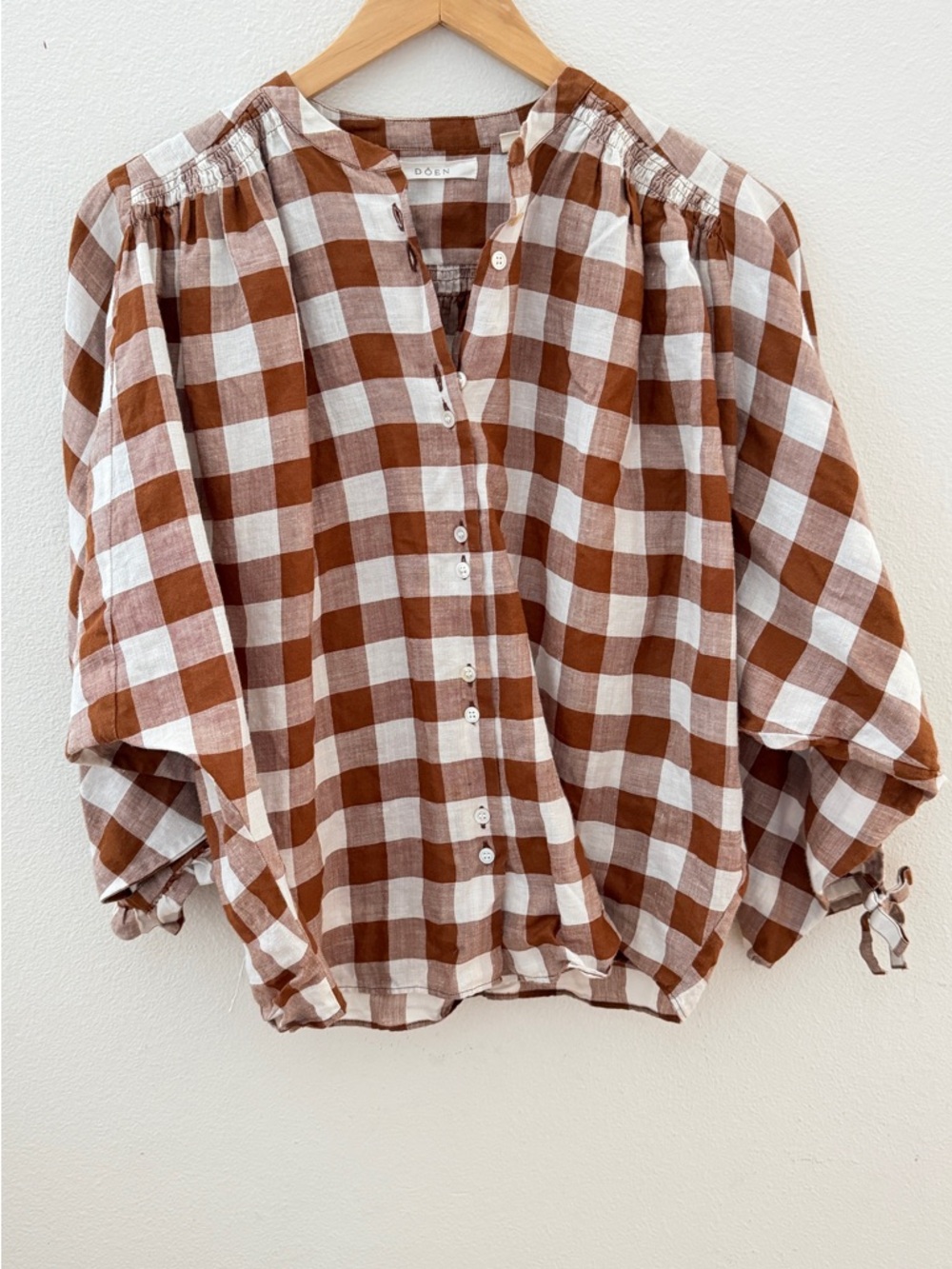 Doen O’Keefe Top x Heather Taylor - Brown and White Gingham - Picture 3 of 3